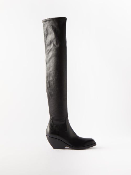 Hooper stretch-leather over-the-knee boots