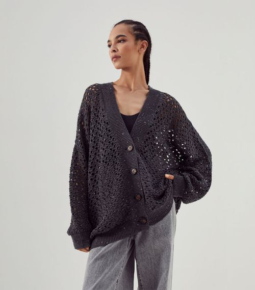 Sequin-Embellished Knitted Cardigan