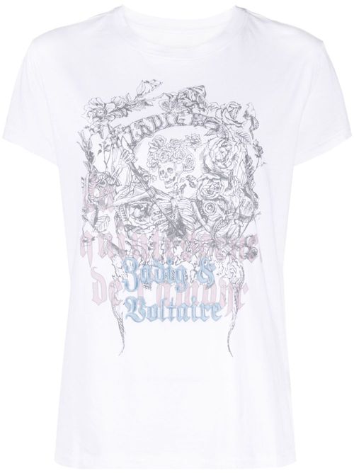 Logo-embroidered cotton T-shirt - White