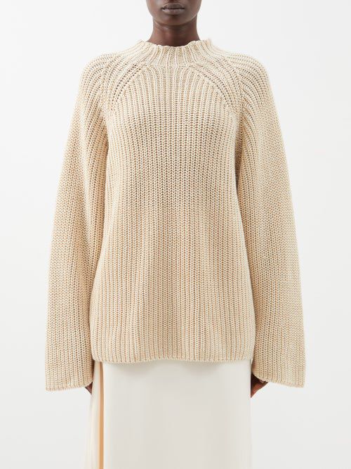 High-neck knit sweater