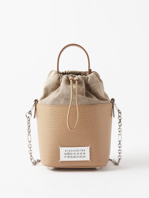 5AC canvas and leather bucket bag