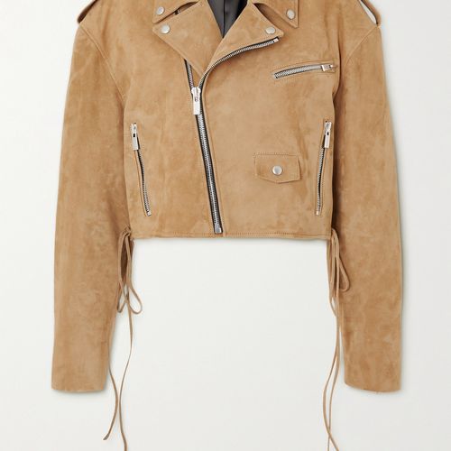 Magda Butrym | Cropped Suede Biker Jacket - Beige - FR38