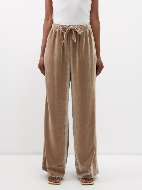Camufsa drawstring-waist velvet trousers
