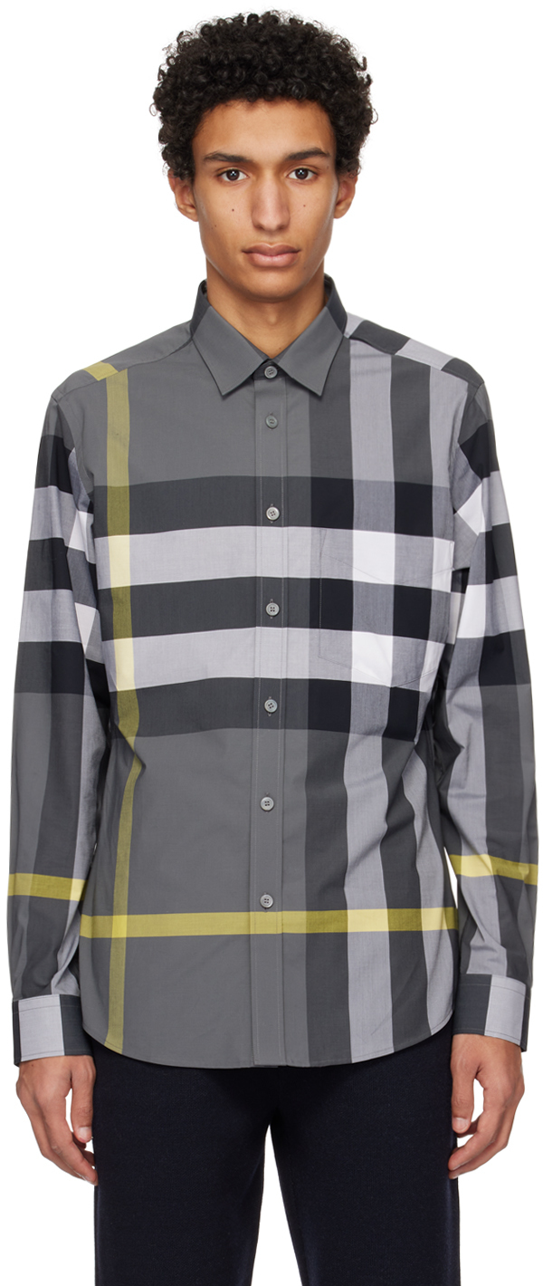 Gray burberry outlet shirt