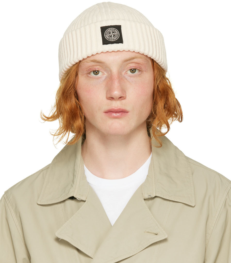 Stone island hat white cheap