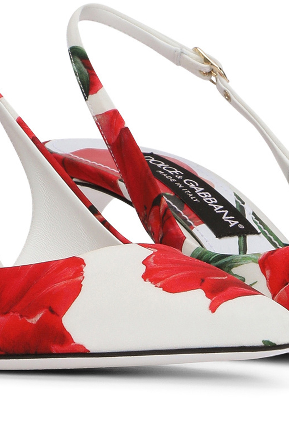 Dolce And Gabbana Printed Fabric Slingbacks